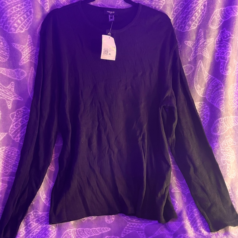 Men’s long sleeve shirt XL black new Forever 21